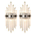 Modern Glass Rod Wall Sconces Titanium Black Finish Set of 2