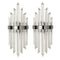 Modern Glass Rod Wall Sconces Titanium Black Finish Set of 2