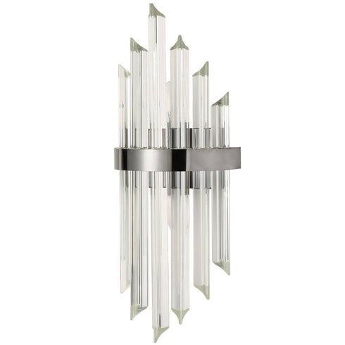 Modern Glass Rod Wall Sconces Titanium Black Finish Set of 2