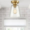 Modern Glass Shade Gold Ceiling Light Fixture Flush Mount
