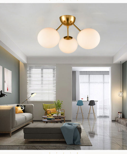 Classic Mid Century Modern Globe Ceiling Light Sputnik Chandeliers 3- Light