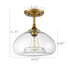 Modern Globe Clear Glass Ceiling Lights Brass Finish Flush Mount