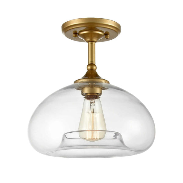 Modern Globe Clear Glass Ceiling Lights Brass Finish Flush Mount
