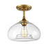 Modern Globe Clear Glass Ceiling Lights Brass Finish Flush Mount