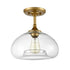 Modern Globe Clear Glass Ceiling Lights Brass Finish Flush Mount
