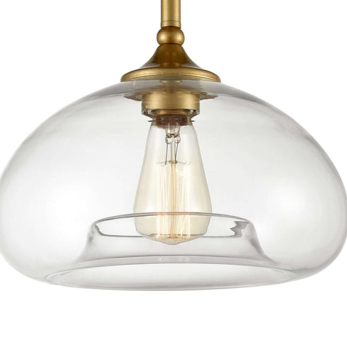 Modern Globe Clear Glass Ceiling Lights Brass Finish Flush Mount