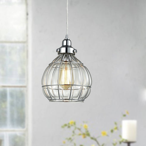 Modern Globe Glass Pendant Lights Fixture Chrome Finished