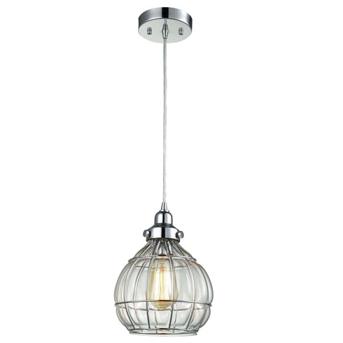 Modern Globe Glass Pendant Lights Fixture Chrome Finished