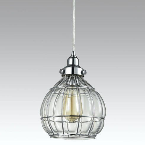 Modern Globe Glass Pendant Lights Fixture Chrome Finished