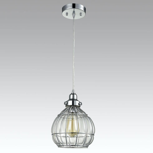 Modern Globe Glass Pendant Lights Fixture Chrome Finished