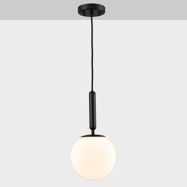 Modern Globe Pendant Lighting for Kitchen Island Black 8 Inch