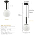 Modern Globe Pendant Lighting for Kitchen Island Black 8 Inch