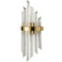 Modern Gold Brass Glass Crystal Wall Sconce, Set of 2