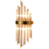 Modern Gold Brass Glass Crystal Wall Sconce, Set of 2