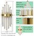 Modern Gold Brass Glass Crystal Wall Sconce, Set of 2
