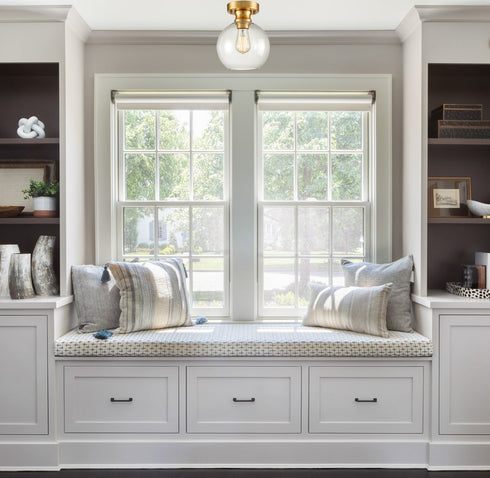 Modern Gold Ceiling Light Fixture Flush Mount Globe Glass