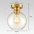 Modern Gold Ceiling Light Fixture Flush Mount Globe Glass