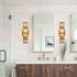 Modern Gold Crystal Wall Sconce 4-Light Bathroom Vanity Light Fixture