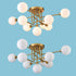 Modern Gold Flush Mount Ceiling Chandelier 9 Light Glass Globe