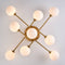 Modern Gold Flush Mount Ceiling Chandelier 9 Light Glass Globe