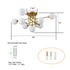 Modern Gold Flush Mount Ceiling Chandelier 9 Light Glass Globe