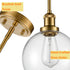 Modern Gold Glass Globe Pendant Light for Kitchen Rod-Hung