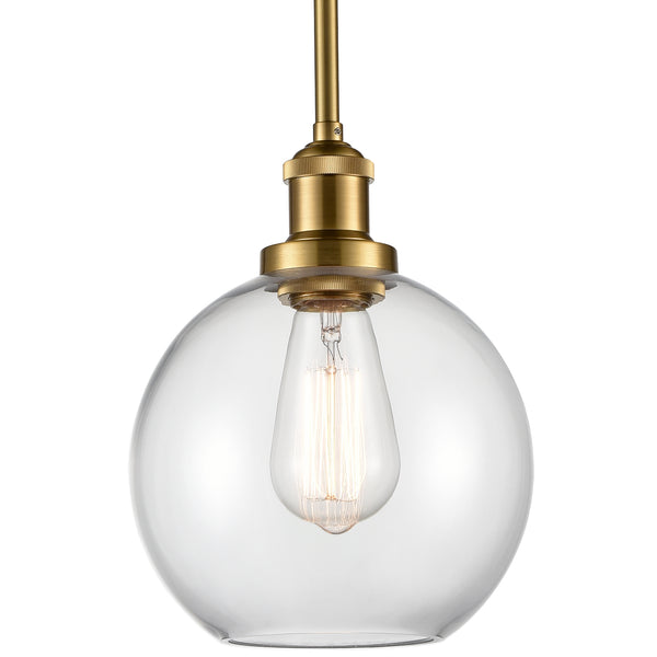 Modern Gold Glass Globe Pendant Light for Kitchen Rod-Hung
