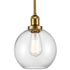 Modern Gold Glass Globe Pendant Light for Kitchen Rod-Hung