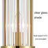Modern Gold Metal Wall Sconce with Beautiful Crystal Clear Glass Rods for Bathroom Set of 2