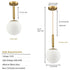 Modern Gold Pendant Lighting for Kitchen Island Globe Milky Glass 8 Inch