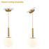 Modern Gold Pendant Lighting for Kitchen Island Globe Milky Glass 8 Inch