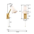 Modern Gold Plug-in Wall Sconce Linen Swing Arm Wall Lamp