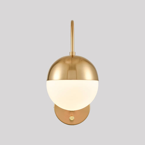 Modern Gold Wall Lamp Brass Finished Plug in Glass Wall Light