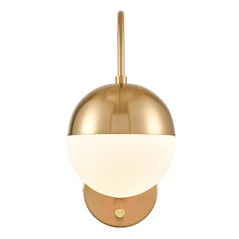 Modern Gold Wall Lamp Brass Finished Plug in Glass Wall Light
