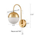 Modern Gold Wall Lamp Brass Finished Plug in Glass Wall Light