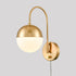 Modern Gold Wall Lamp Brass Finished Plug in Glass Wall Light