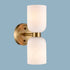 Modern Gold Wall Sconce with Milky Glass Shades Dimmable