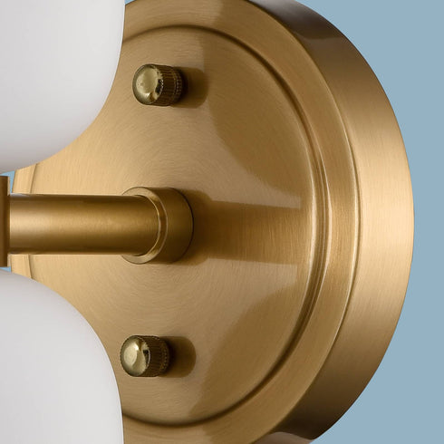 Modern Gold Wall Sconce with Milky Glass Shades Dimmable