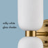 Modern Gold Wall Sconce with Milky Glass Shades Dimmable
