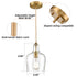 Modern Gold with Bell Shade Glass Shade Adjustable Pendant Light Fixture