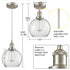 Modern Kitchen Glass Globe Pendant Light Brushed Nickel
