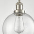 Modern Kitchen Glass Globe Pendant Light Brushed Nickel