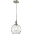 Modern Kitchen Glass Globe Pendant Light Brushed Nickel