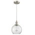 Modern Kitchen Glass Globe Pendant Light Brushed Nickel
