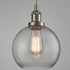 Modern Kitchen Glass Globe Pendant Light Brushed Nickel