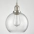 Modern Kitchen Glass Globe Pendant Light Brushed Nickel
