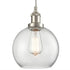Modern Kitchen Glass Globe Pendant Light Brushed Nickel