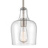 Modern Kitchen Pendant Lighting Brushed Nickel Rod-Hung, 1-Light