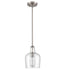 Modern Kitchen Pendant Lighting Brushed Nickel Rod-Hung, 1-Light