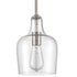 Modern Kitchen Pendant Lighting Brushed Nickel Rod-Hung, 1-Light